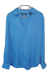 €80 MAISON SCOTCH&SODA tg M CAMICIE MANICHE LUNGHE TOP BLUSA TINTA UNITA LAVORO LAVORO - Foto 1 di 9