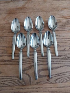 Hoffritz Stainless Steel Soup Spoon Orleans Solid Flatware 18/10 Set Of 7 - Picture 1 of 2