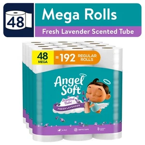 Angel Soft Toilet Paper with Fresh Lavender Scented Tube, 48 Mega Rolls