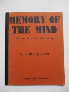 MEMORY OF THE MIND Eddie Joseph AN INNOVATION IN MENTALISM Supreme Magic 1970's? - Picture 1 of 15