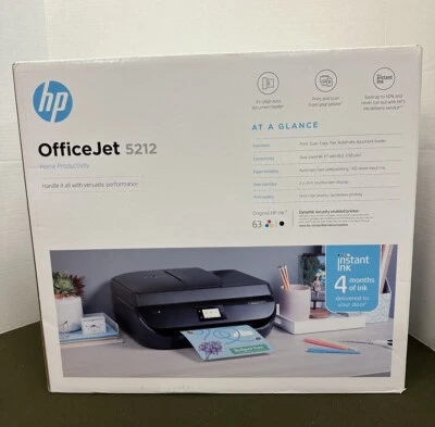 HP~Office Jet 5212~All In One Printer~Bluetooth~WiFi~USB~New in Box~Sealed - Image 1 of 4