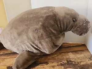 Jumbo Giant Plush Manatee Stuffed Animal Gray 30" Wild Republic CUTE!! - Picture 1 of 7