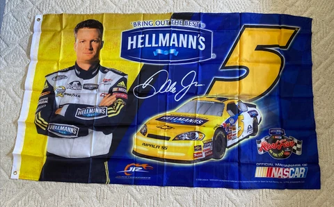Dale Earnhardt Jr #5 Hellmann's Chevrolet Monte Carlo 5' x 3' Grommet Flag - NEW Cover