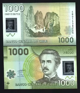 Chile 1000 PESOS P-161 2010 Polymer Chilean Park DEER UNC World Currency Money - Picture 1 of 3