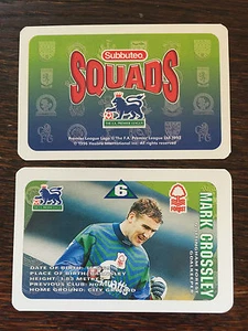 Subbuteo Squads 1996 Trading Card: Nottingham Forest - Mark Crossley - Bild 1 von 1