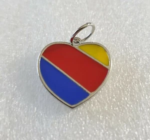 Heart Cham Pendant Necklace Blue Red Yellow - Picture 1 of 12