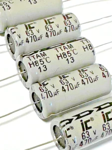 6X - 470uF @ 63V 85° - Aluminum Electrolytic Cap - (HELPS REDUCE NOISE/HUM) #202 - Picture 1 of 5