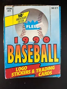 1990 FLEER Baseball Box - 36 Unopened Packs - Box - Picture 1 of 2