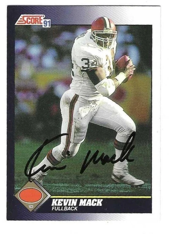 Autographed KEVIN MACK Cleveland Browns 1991 Score card #470 w/COA - Image 1 of 1