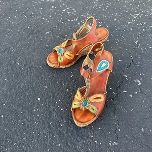 Spring Step L’artiste Socialite-Ca 40 Women's Slip On Open Toe Breathable Wedge - Picture 1 of 24
