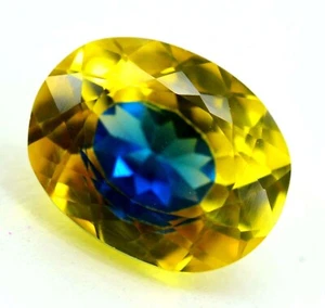 Pietra preziosa certificata libera certificata bicolore zaffiro pitambari taglio ovale 7,50 ct naturale bicolore - Foto 1 di 4