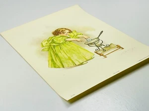 Vintage 1982 Maud Humphrey Lithograph Art Print The Cook Victorian Girl L2 - Picture 1 of 6