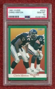 1991 FLEER #203 CHRIS HINTON PSA 10 GEM MINT POP 1 ATLANTA FALCONS - Picture 1 of 1