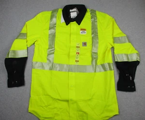 Carhartt FR Flame Resistant Herren M Hi Viz Force Reflective Button Shirt 102843 - Bild 1 von 14