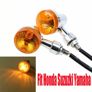 1 Pair Turn Signals Lights Amber 12V Motorcycle Dirtbike Off-road ATV MX MTB - Picture 1 of 12
