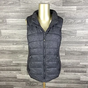GREEN TEA Full Zip Up Black Quilted Puffer Vest with Lining Women's Size Medium - Picture 1 of 12