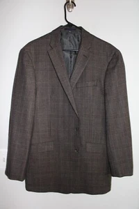 BRAUN KARIERTE JOS. A. BANK 1905 TAILORED FIT SPORT MANTEL Gr. 40R Ellenbogen Patch Jacke - Bild 1 von 5