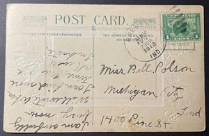 Bremen, Indiana Post Card - mailed May 20, 1913 to Michigan City, IN w/US #397 - Picture 1 of 2