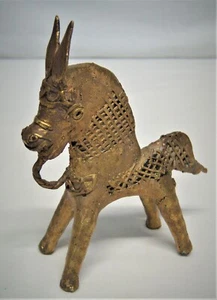 Vintage Tribal Dhokra Bronze Horse Figurine 4"Lx5.50"Tx2"W. Rare - Picture 1 of 7