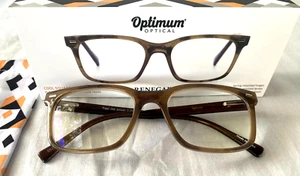Optimum Optical Reader Glasses: Square Frames in Brown & Amber Renegade 1.75 NIB - Picture 1 of 3