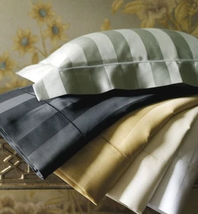 Sferra Presidio Boudoir Sham Silver Sage Green Stripe 590 TC Cotton Sateen New - Picture 1 of 2