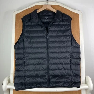 Uniqlo Vest Mens XL Black Down Fill Puffer Jacket Coat Packable Lightweight - Picture 1 of 9