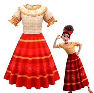 Encanto Cosplay Dress Girls Kids Cosplay Costume Halloween Carnival Suit Gift - Picture 1 of 4