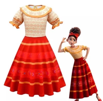 Encanto Cosplay Dress Girls Kids Cosplay Costume Halloween Carnival Suit Gift - Image 1 of 4