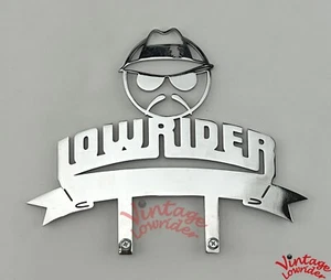 STAINLESS STEEL CUSTOM PLAQUE, LOWRIDER LETTER/HEAD DESIGN, SHOW PART ACCESSORY. - Picture 1 of 2