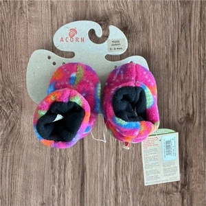 Acorn tots Unisex Little Kids Baby 0-6 Months Pink Tye Dye Booties Slippers NEW - Picture 1 of 6
