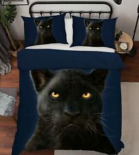 3D Black Panther R666 Bed Pillowcases Quilt Duvet Cover Double Vincent Zoe