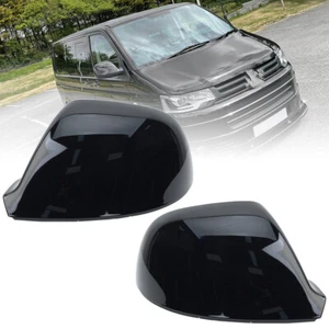 2Pcs Door Mirror Cover Cap For VW Amarok T5 T6 Lane Change Assistant Gloss Black - Picture 1 of 13