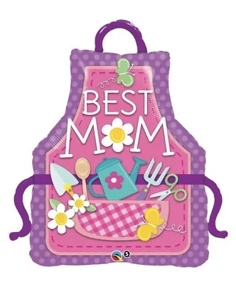 QUALATEX BEST MUM APRON SUPER SHAPE FOIL BALLOON 41"/104cm - Image 1 of 2