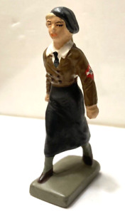 1940's Lineol WWII German Youth BDM "Girl" Toy Soldier All Original And Used!