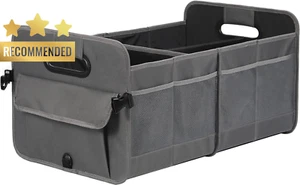 Car Trunk Organizer Collapsible Multi-Compartment with Adjustable Straps Gray - Picture 1 of 12