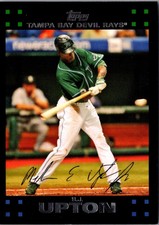 2007 Topps B.J. Upton #185 Tampa Bay Devil Rays Baseball Card