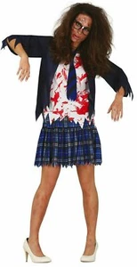 Scary School Girl Costume Halloween Student Horror Fancy Dress - Picture 1 of 5