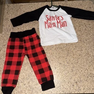 Santa’s main man 18-24 months Christmas pajamas 90, 100% Cotton - Picture 1 of 9