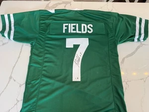 JUSTIN FIELDS SIGNED Autographed Pro Style Green Custom Jersey Beckett Witness - Picture 1 of 2