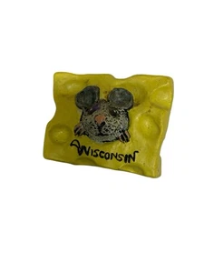 Wisconsin Cheese  Mouse Refrigerator Magnet Ceramic - Picture 1 of 2