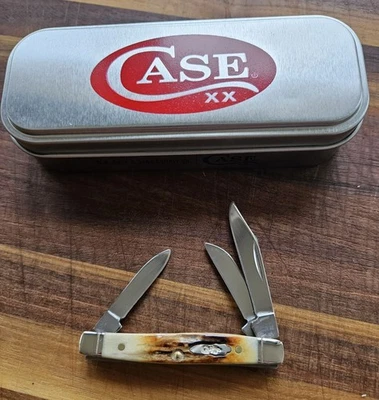 Case XX Genuine Stag Small Stockmen W/ Fluted Bolsters And Tin...STUNNING PIECE  - Image 1 of 4