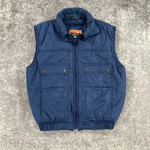 Vintage Ozark Trail Puffer Vest Mens Medium Blue Full Zip 90s Y2K Hiking Outdoor - Picture 1 of 13