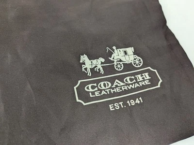 Cartera Coach Cubierta Antipolvo Bolso Satinado Grande Marrón Almacenamiento 23x19 Cordón Foto 1 de 4