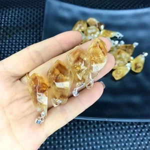 Natural Citrine Pendan Gemstones Hea ling Reiki Chakra Beads Point 1pcs - Picture 1 of 6