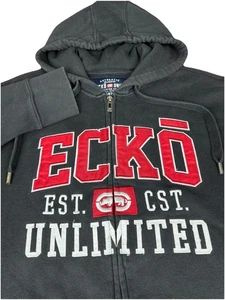Ecko Hoodie Medium Vintage Y2K Zip Up Sweatshirt - Picture 1 of 7