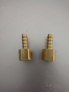 ( Lot Of 2 ) 3/8" Barb x 1/2 NPT FEMALE Brass Hose Fitting Adapter - Picture 1 of 3