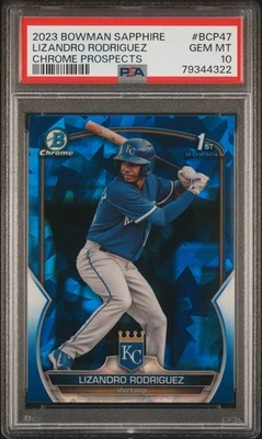 2023 Bowman Sapphire Edition Chrome Prospects #BCP47 Lizandro Rodriguez PSA 10 - Image 1 of 2
