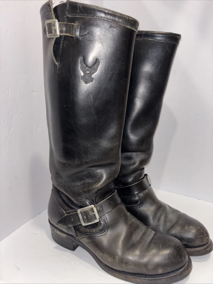 Botas de ingeniero Harley-Davidson vintage, talla 10 1/2 cuero negro Foto 1 de 4