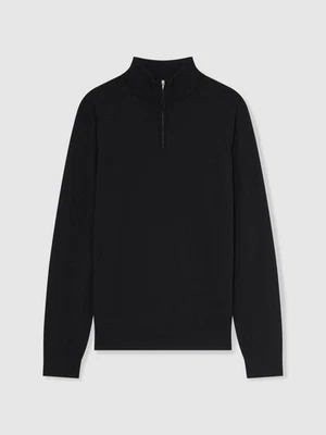 Reiss Blackhall Merino Wool Half Zip Jumper Sweater Black XS Excellent - Image 1 of 2