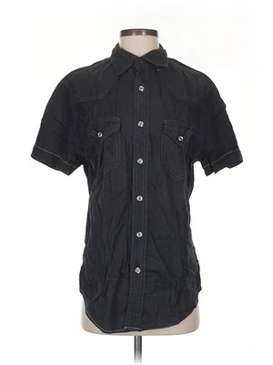 Camisa negra con botones de manga corta Arizona Jean Company para mujer S Foto 1 de 4